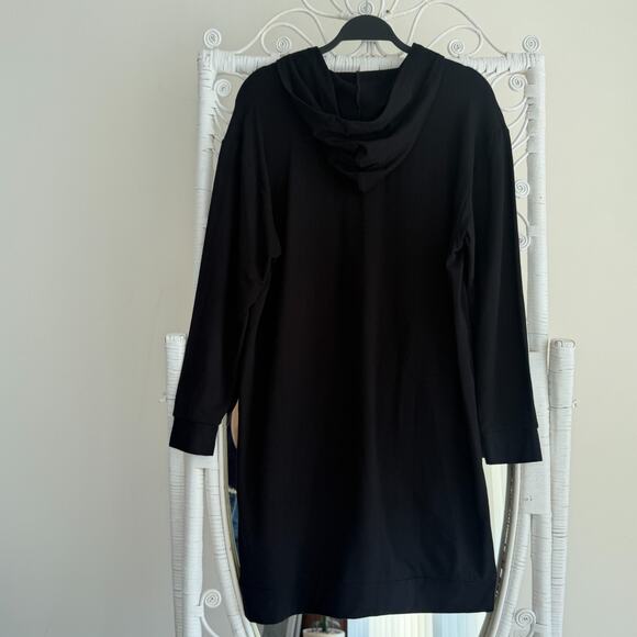 Majestic Filatures Sweatshirt Women 4 Large Black Hooded Deluxe Teeshirt Sweater - Picture 7 of 11